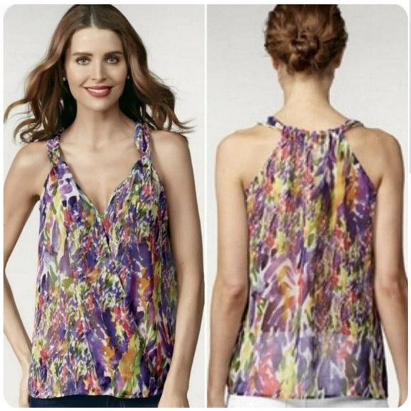 Cabi #730 Petals Floral Surplice Tank Blouse Size Small - Picture 3 of 10